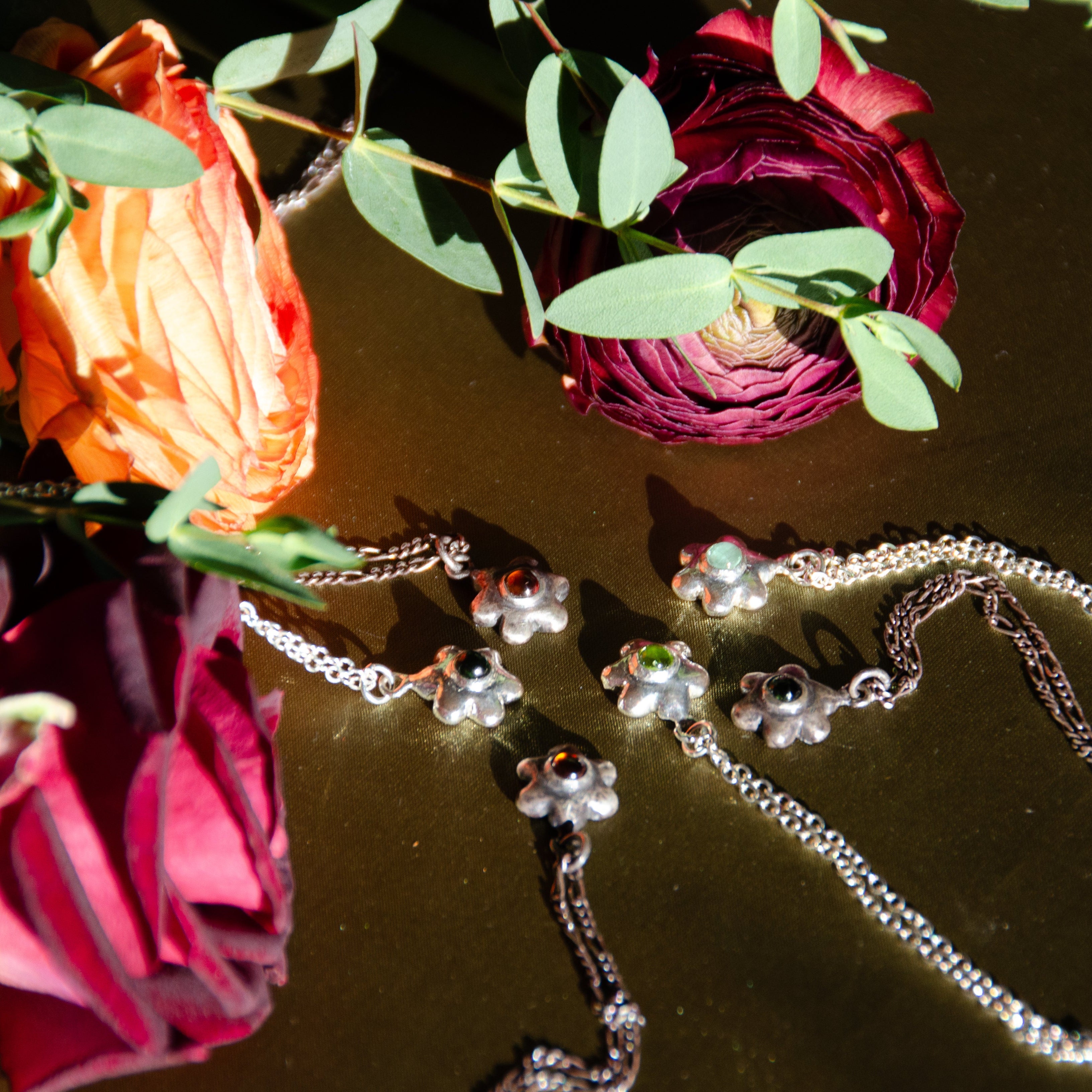Dark Blossom Charm Necklace