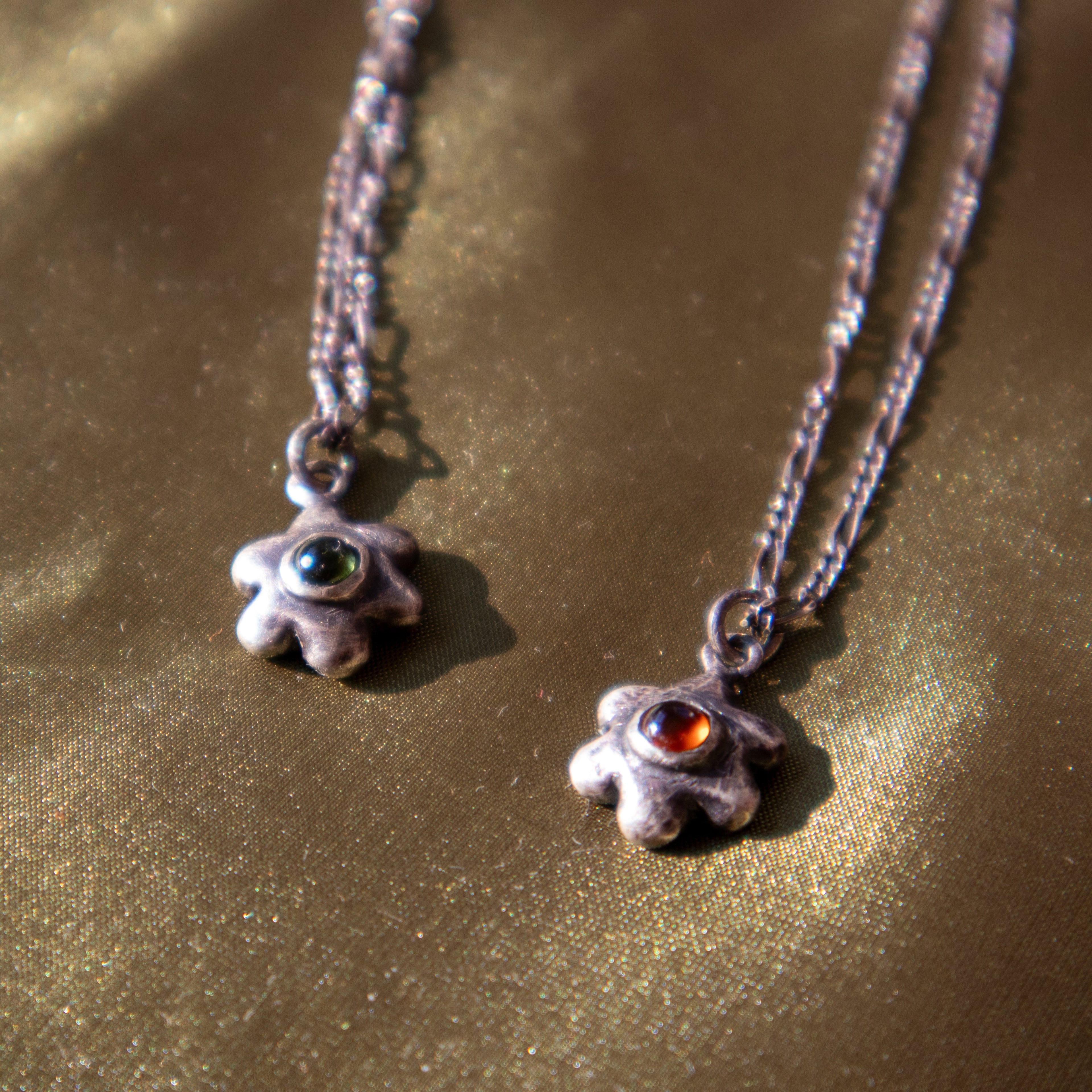 Dark Blossom Charm Necklace
