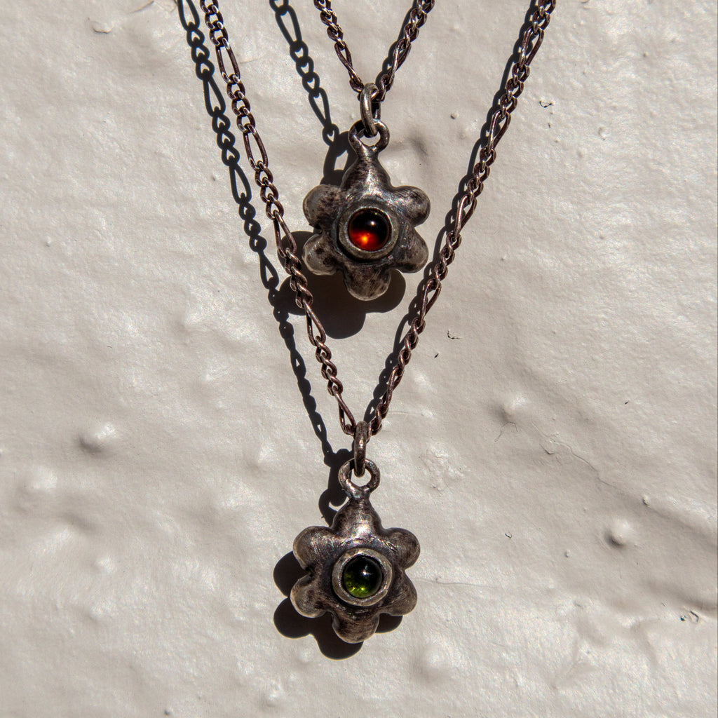 Dark Blossom Charm Necklace